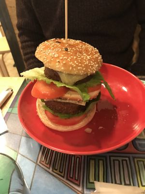 Double burger  at Dolce Vegan in Florence