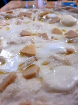 Pizza 4 "formaggi" at Dolce Vegan in Florence