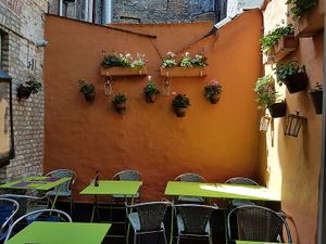 back terrace at Passion for Food in Bruges