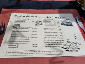 menu at Passion for Food in Bruges