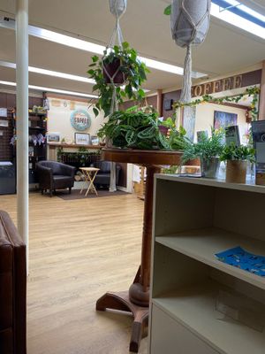 Interior seating area at Grounds in New London