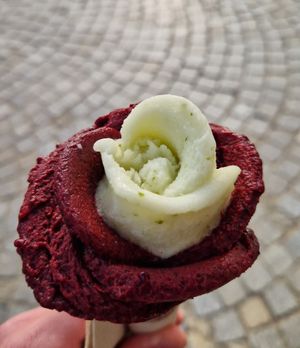 Blueberry Acai and Lime Basil at Amorino in Sanary-sur-mer