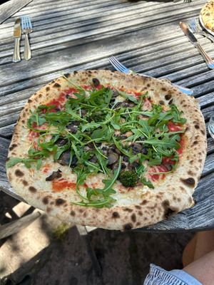 vegan pizza (veggies might vary) at Kallskänken in Kalmar