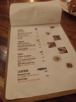 Vegan + vegetarian options are clearly listed at Coaster Tokyo in Tokyo