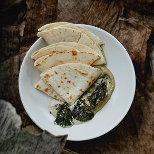 EGGPLANT TORTILLA
Smoke tortilla with eggplant dipping sauce at Pistachio in Ubud