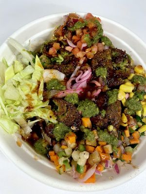 Vegan falafel bowl at Krazi Kebob in College Park
