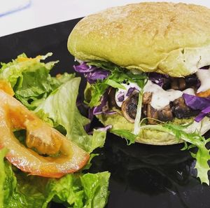 Hambúrguer de Batata Doce at Grão Natural in Arcos De Valdevez