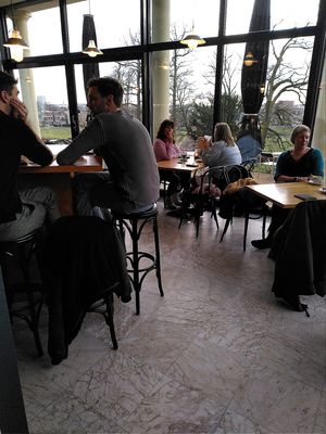 Beautiful sitting area with a view at Stadsvilla in Arnhem
