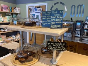 Yummy vegan cakes  at Om Bamboo in Bude