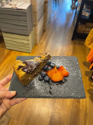 Wonderfully delicious  cakes by bees vegan bakery freshly baked every day at Om Bamboo in Bude