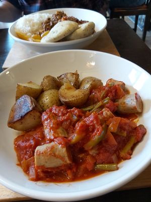 Vegan sausage casserole - it was OK! Would personally prefer it if it was gravy based at Fylingdales Inn in Whitby