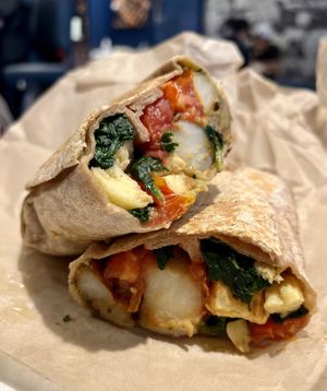 Breakfast burrito  at Pressed Cafe in Boston