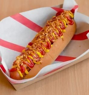 Jumbo Hot Dog at Hank's  Dirty Colchester in Colchester