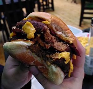 Double bacon cheeseburger at Hank's  Dirty Colchester in Colchester