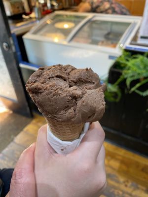 Chocolate ice cream  at Hank's  Dirty Colchester in Colchester