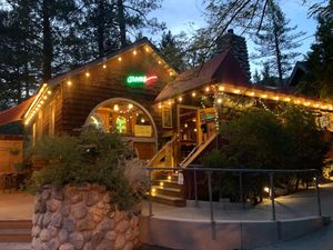 Nestled in the pines  at Cafe Aroma in Idyllwild