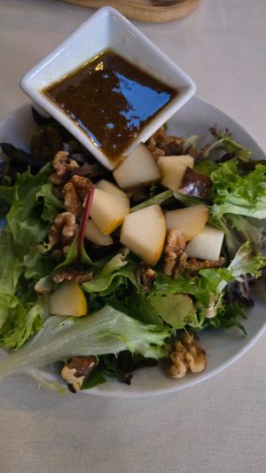 Winter pear salad without the cheese at Cafe Aroma in Idyllwild