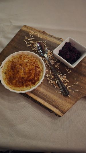 Creme brulee at Cafe Aroma in Idyllwild