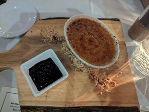 Vegan creme brulee at Cafe Aroma in Idyllwild
