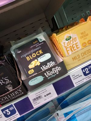 Vegan cheese  at Iceland Overseas in Torrevieja