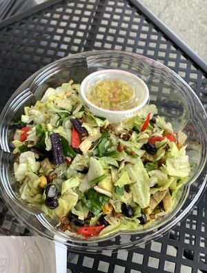 Santa Fe Chop salad with vegan chorizo   at Chop Stop in Temecula
