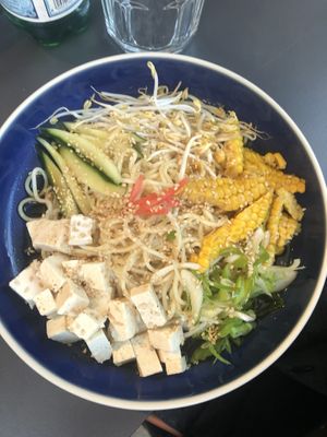 Udon with tofu and vegetables   at Matané in Milan