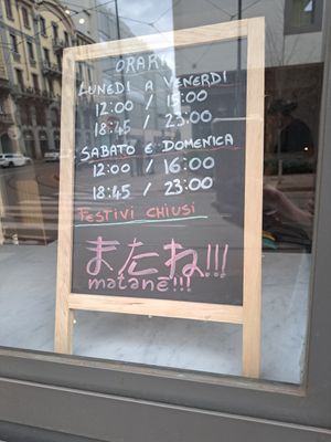 opening hours at Matané in Milan