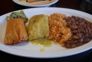 Tamales and rice and beans at Casa de Tamales in Fresno