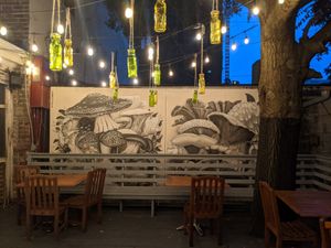 Outdoor area in the back at The Haunt in Savannah