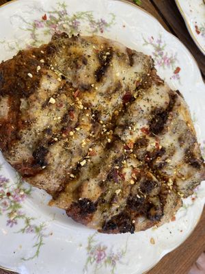 Mushroom “Sausage" & Shisito pizza at The Haunt in Savannah