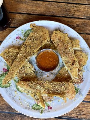 Cashew cheese garlic bread  at The Haunt in Savannah