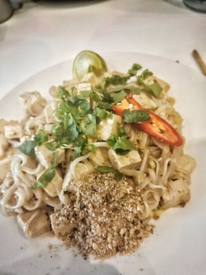 Tofu Pad Thai (with extra chili and cilantro) at Noodle Bar 9 in Oulu