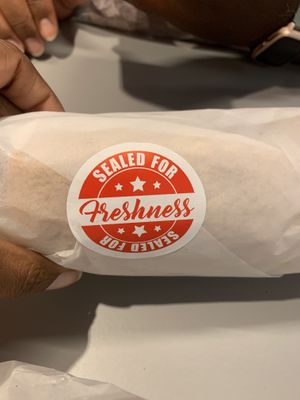 Sandwiches are sealed after they are made at SubVegan Sandwiches in Santa Ana