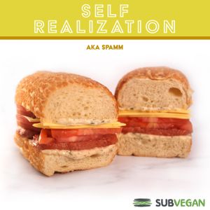 Spam-free, provolone cheese, tomato and garlic aioli
 at SubVegan Sandwiches in Santa Ana