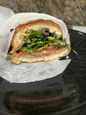 Almighty Godfather with chik’n instead of turkey   at SubVegan Sandwiches in Santa Ana