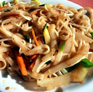 Vegan version of pad thai at Orient Palace in Benalmadena