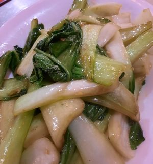 Fried pak choi (dish names fried vegetables or something like that) at Orient Palace in Benalmadena