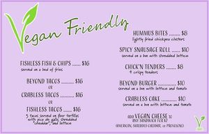 New separate vegan menu at Mug & Mallet in Ocean City
