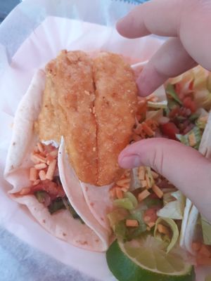 Possibly Gardein "fish" though? >.> at Mug & Mallet in Ocean City