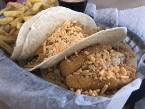 Vegan “Fish” taco   at Mug & Mallet in Ocean City