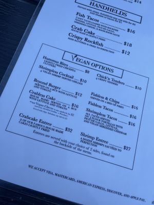 Menu   at Mug & Mallet in Ocean City