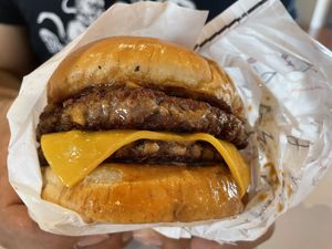 Double cheez burger at Project Pollo in Katy