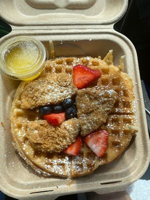Chicken and waffles brunch  at Project Pollo in Katy