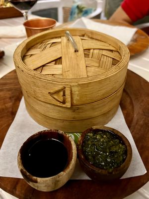 Thai-spiced mushroom dim sum   at Santé Spa Cuisine in Bangalore
