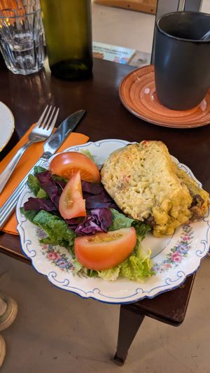 Vegan casserole at Gudrun's Goodies in Copenhagen