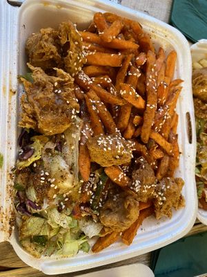 Peri “chicken” and sweet potato fries   at Pureato in Stourbridge