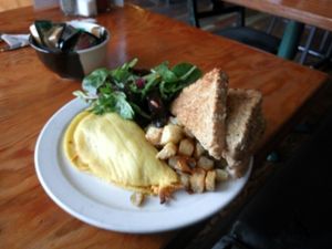 Vegan omelette at The Wallflower Modern Diner in Vancouver