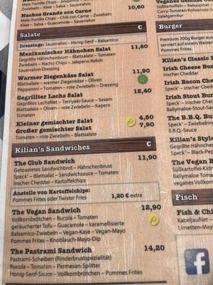 Vegan Option at Kilians Irish Pub in Munich