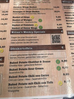 Vegan Option at Kilians Irish Pub in Munich