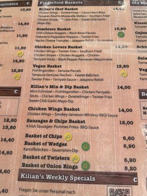 Vegan Option at Kilians Irish Pub in Munich